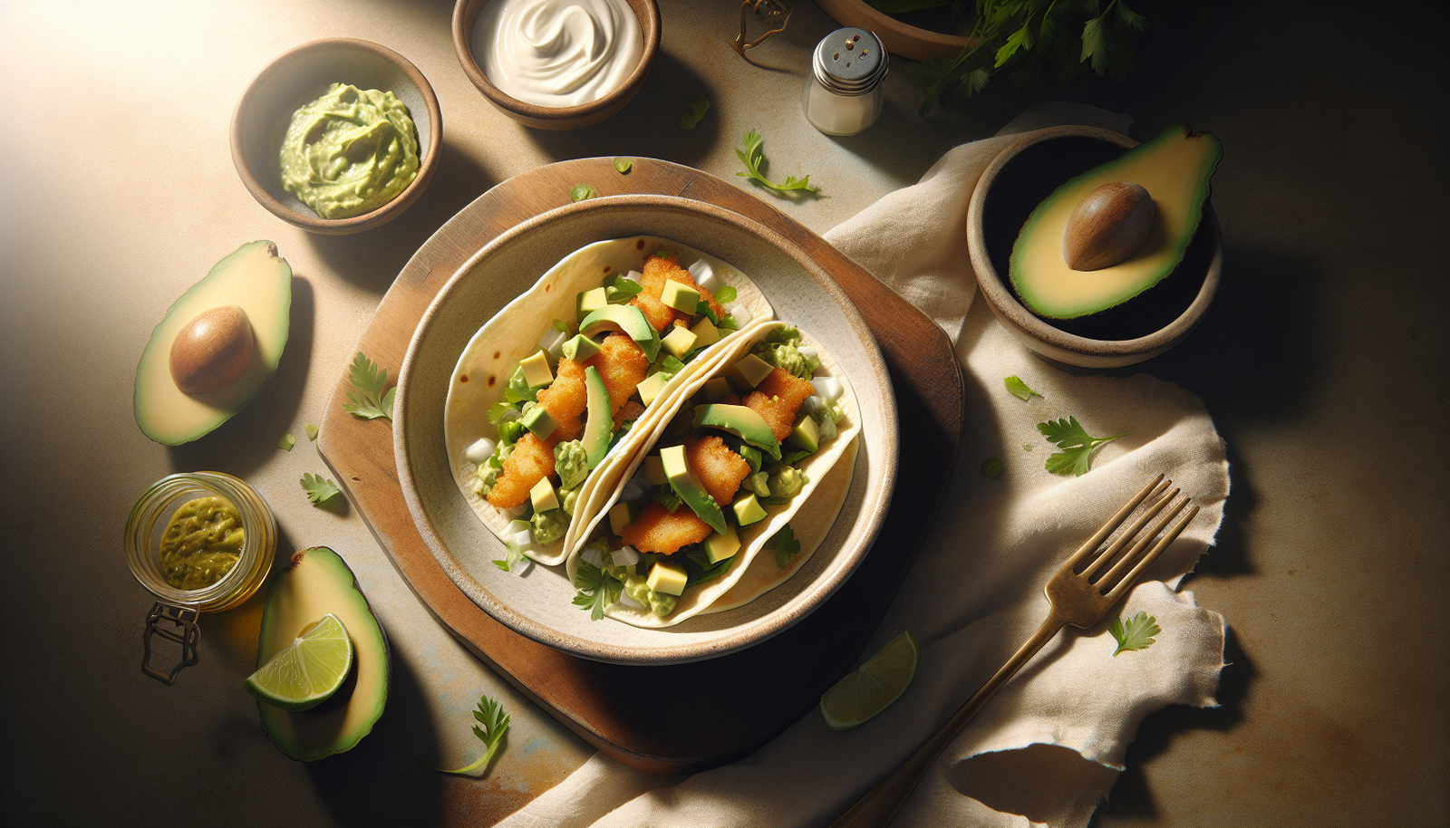 Homemade Kosher Fish Tacos With Avocado Crema - Mexican-Jewish Fusion recipe