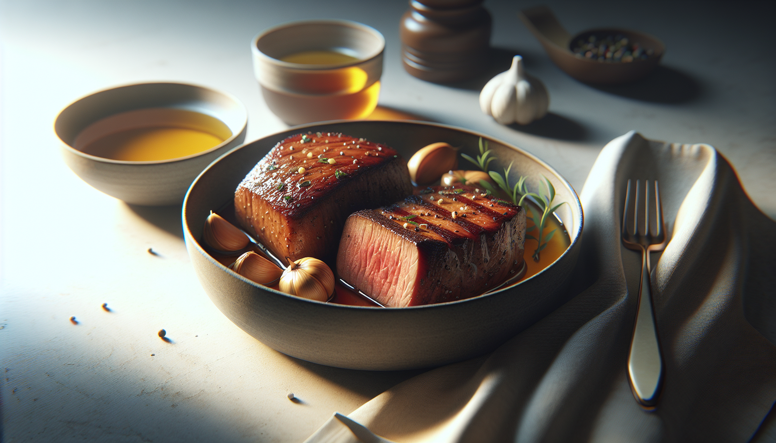 Honey Glazed Kosher Beef Tenderloin with Garlic and Herbs - American recipe