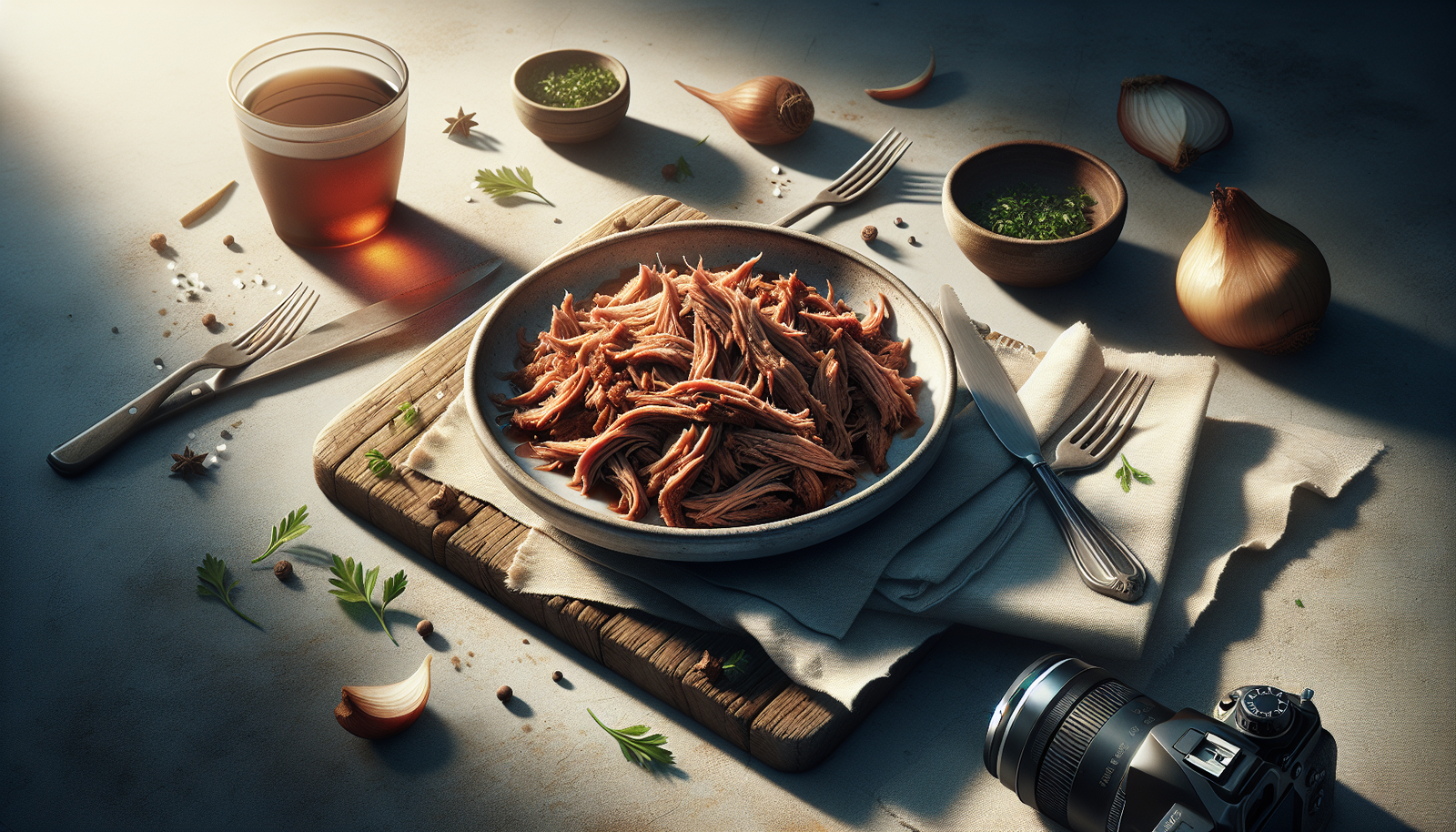 Kosher BBQ Pulled Pork Style Beef - Tender Shredded Chuck Roast - American recipe