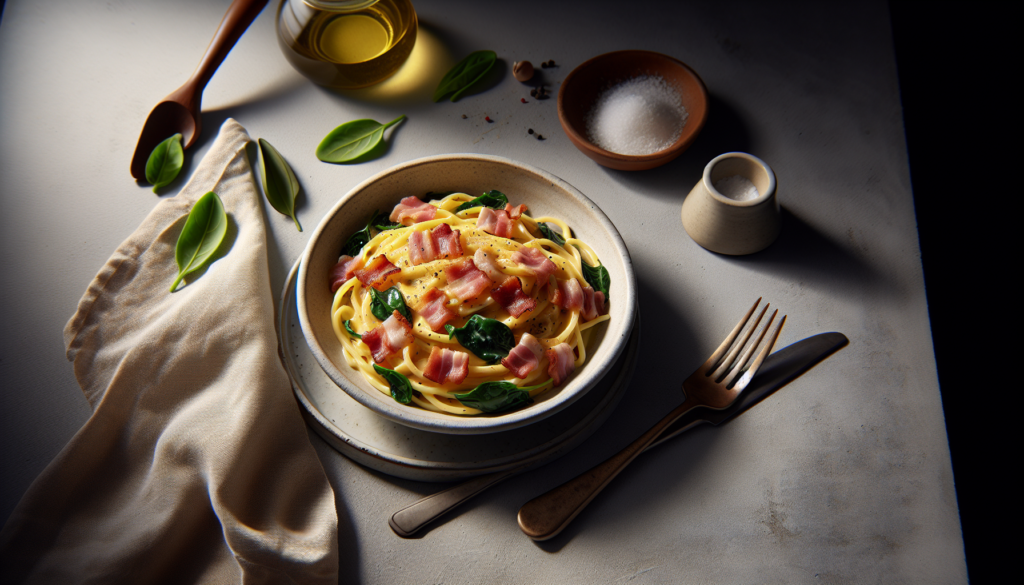 Kosher Carbonara With Turkey Bacon - Classic Italian Comfort - Italian recipe