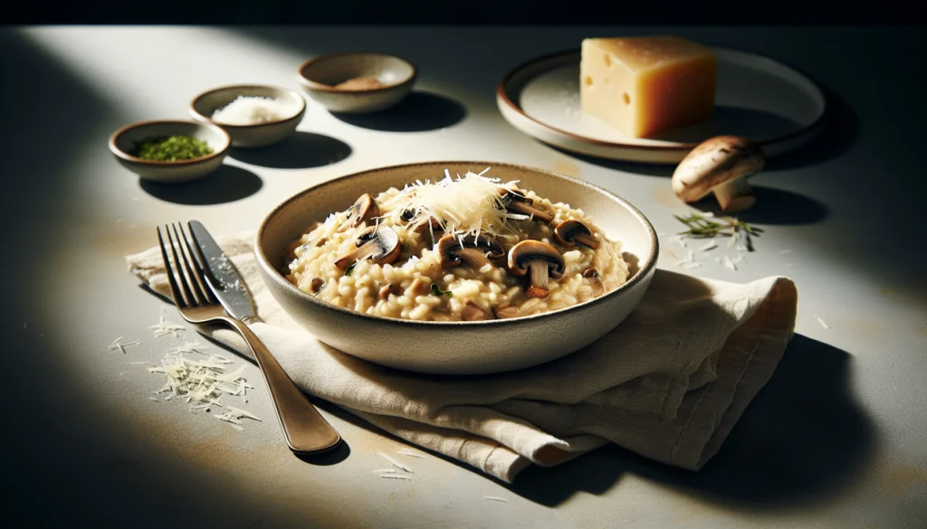 Kosher Creamy Mushroom Risotto with Parmesan - Italian recipe
