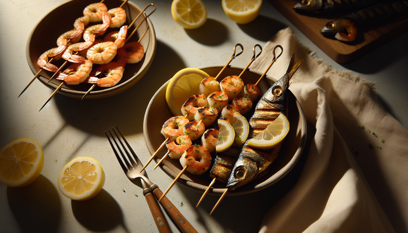 Kosher Grilled Fish Skewers With Lemon (Perfect Summer) - Mediterranean recipe