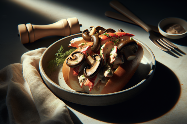 Kosher Lobster Roll With King Oyster Mushrooms