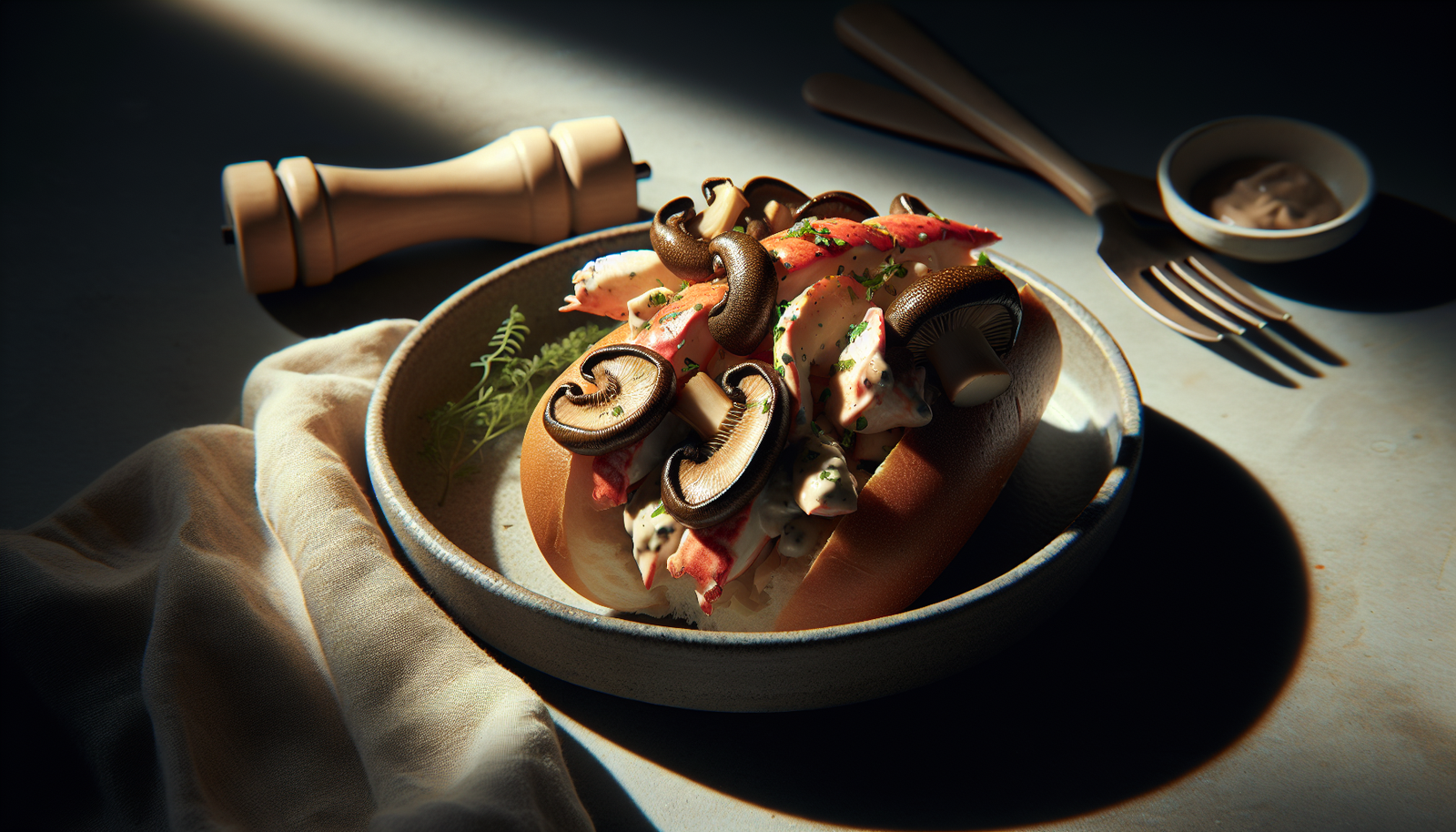 Kosher Lobster Roll With King Oyster Mushrooms - American recipe