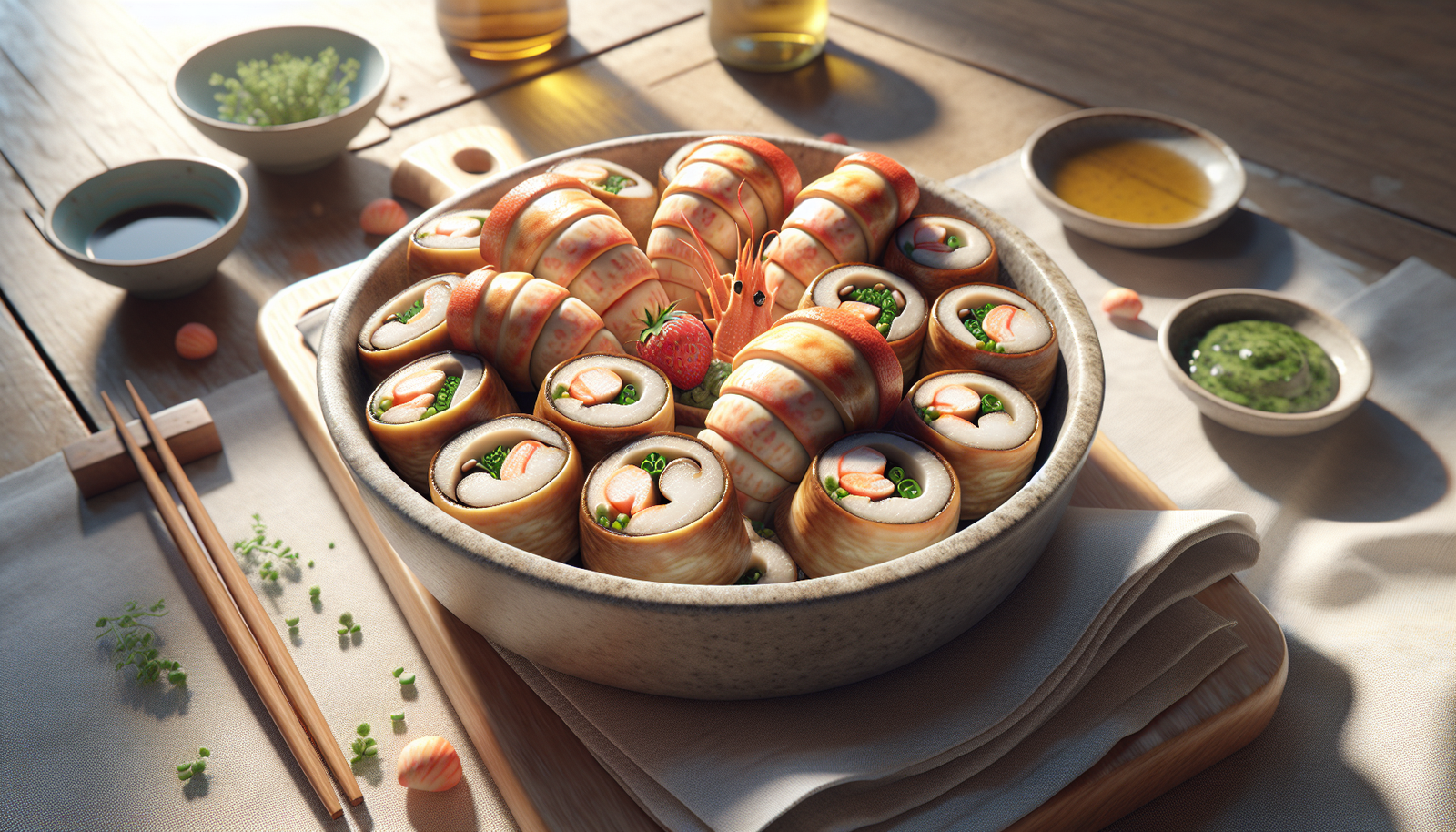 Kosher Lobster-Style King Oyster Mushroom Rolls - Jewish American recipe