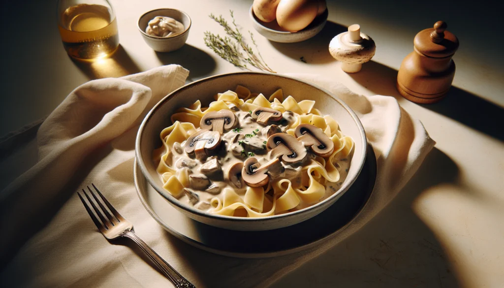 Kosher Mushroom Stroganoff With Egg Noodles (Dairy) - Eastern European recipe