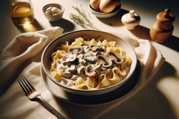 Kosher Mushroom Stroganoff With Egg Noodles (Dairy)