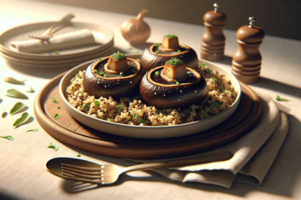 Kosher Stuffed Portobello Mushrooms With Quinoa & Herbs