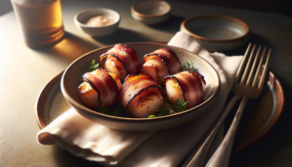 Kosher Turkey Bacon Wrapped Scallops (Kosher Alternative) - American recipe