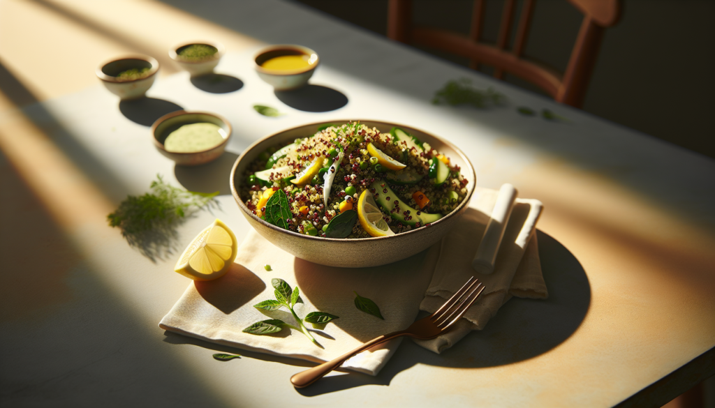 Mediterranean Quinoa Salad with Fresh Vegetables and Lemon Dressing - Mediterranean recipe
