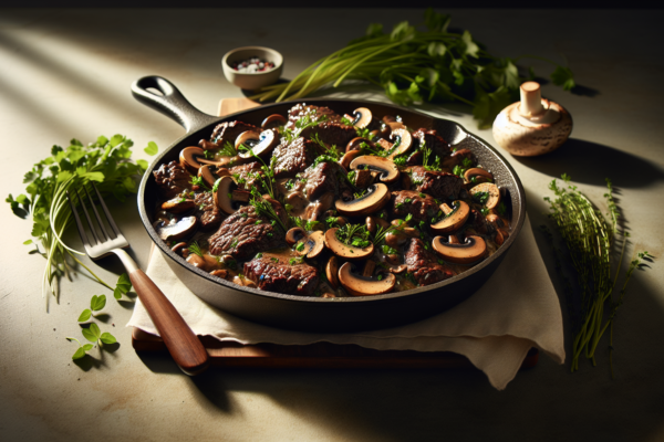 One-Pan Kosher Beef and Mushroom Skillet with Fresh Herbs