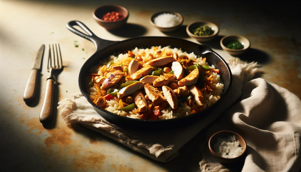 One Pan Kosher Chicken Fajita Rice Skillet Recipe - Tex-Mex recipe
