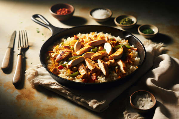 One Pan Kosher Chicken Fajita Rice Skillet Recipe