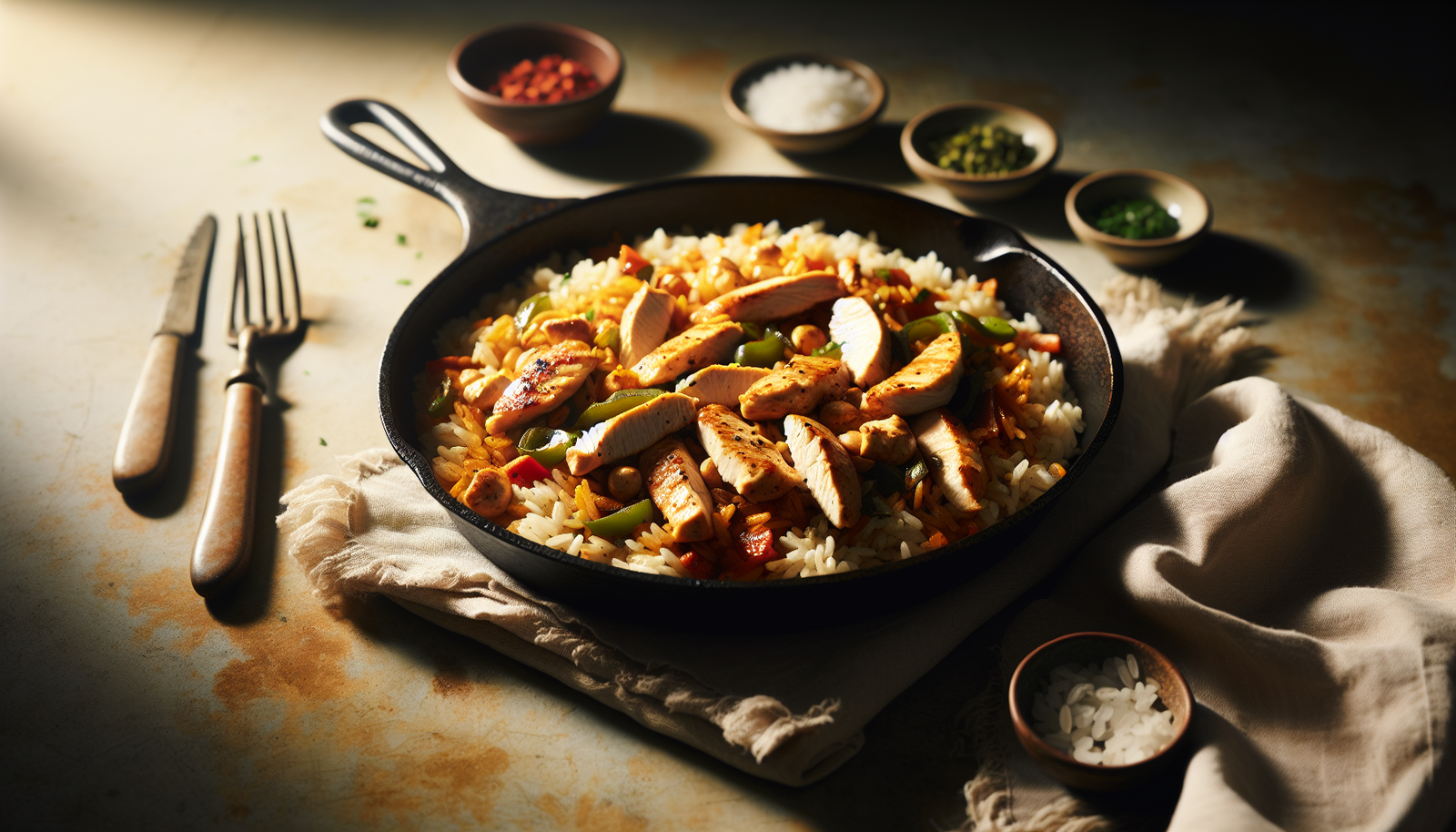 One Pan Kosher Chicken Fajita Rice Skillet Recipe - Tex-Mex recipe