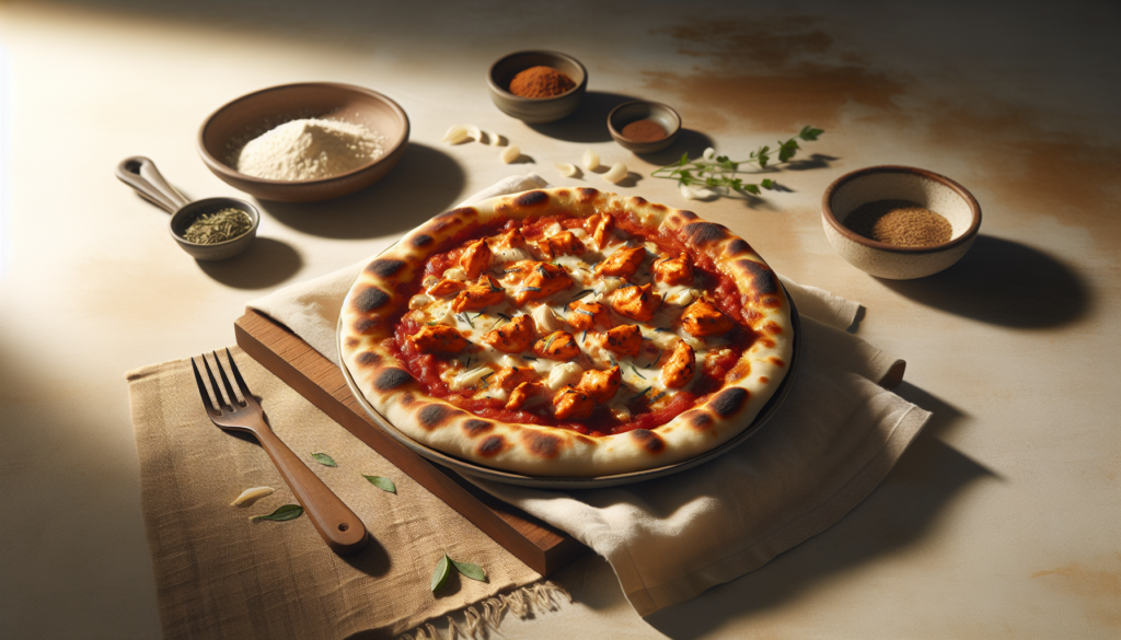 One Pan Kosher Chicken Tikka Pizza With Naan Crust - Fusion recipe