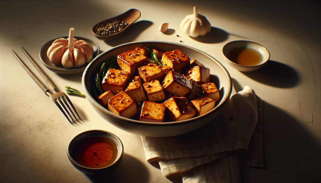 One Pan Kosher Honey Garlic Tofu (Pork-Style) - Asian-Inspired recipe