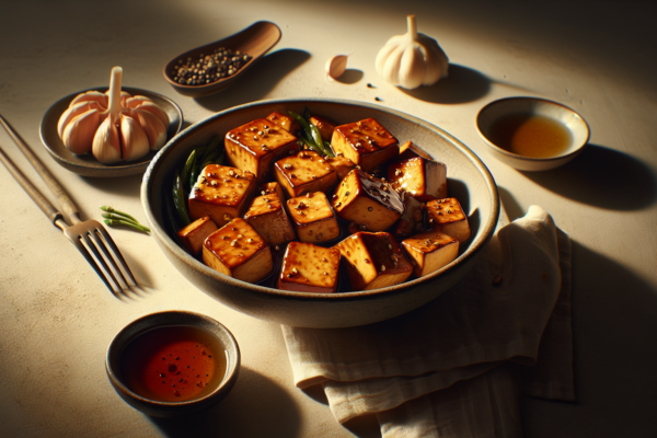 One Pan Kosher Honey Garlic Tofu (Pork-Style)