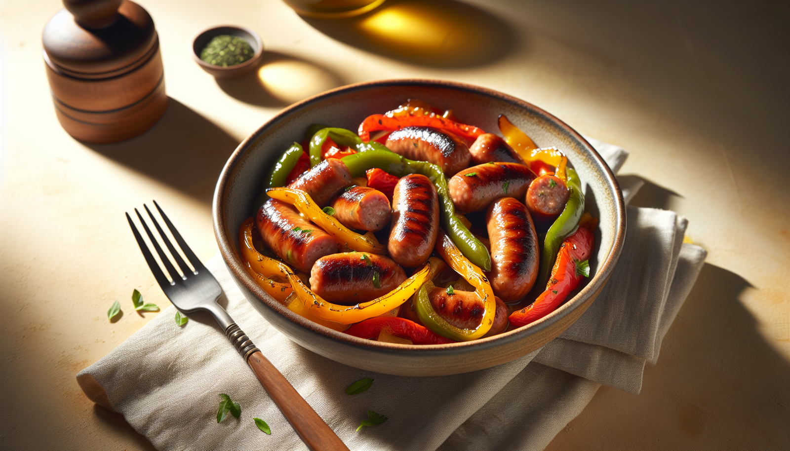 One Pan Kosher Sausage and Peppers Recipe - Italian-American recipe