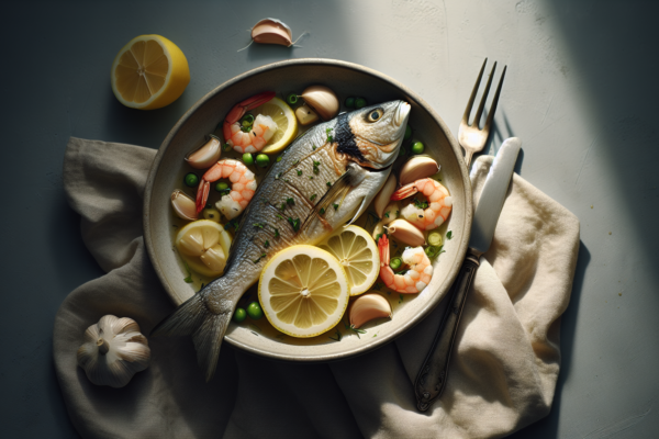 One Pan Lemon Garlic Kosher Fish (Shrimp-Style Recipe)