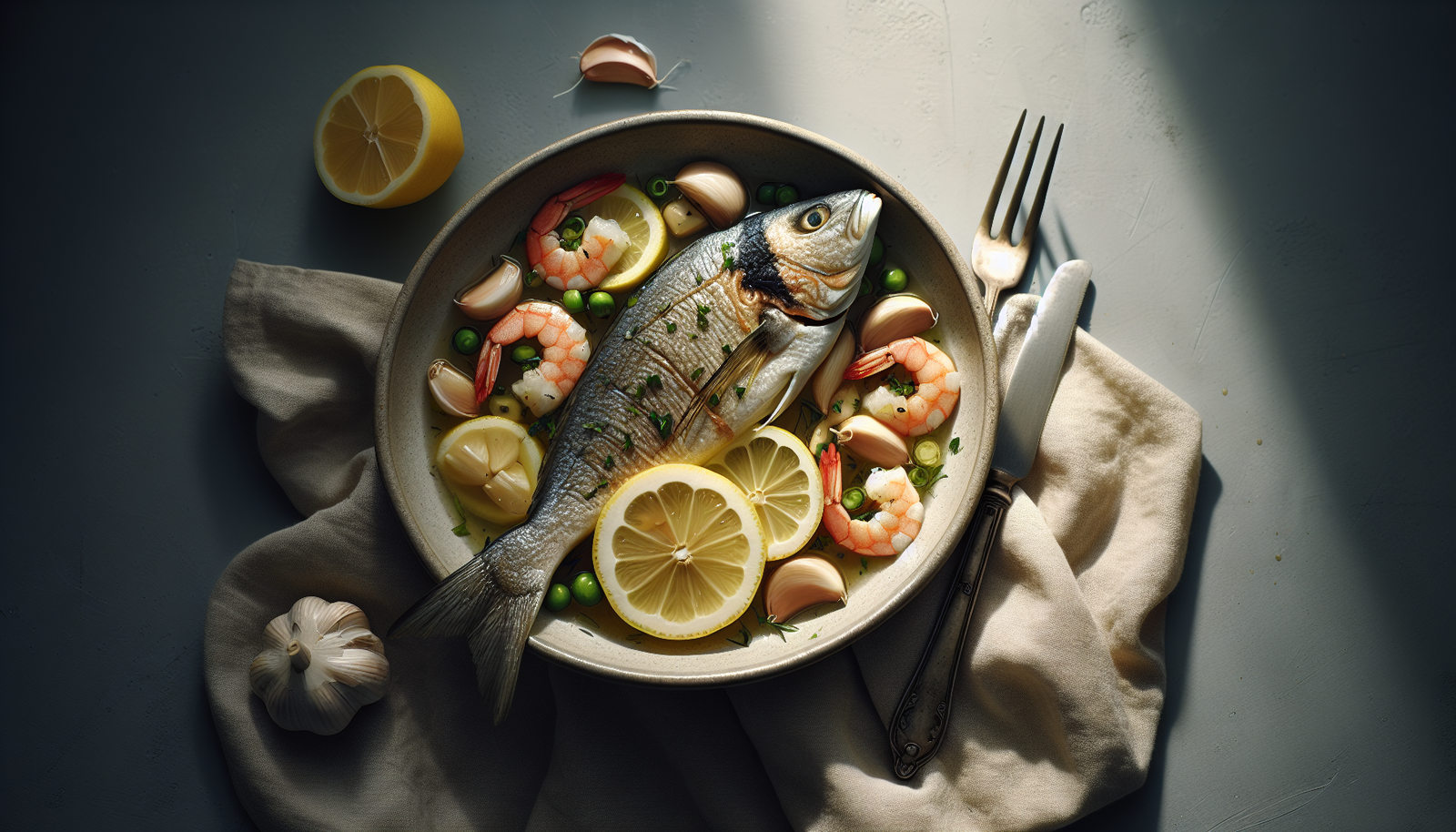 One Pan Lemon Garlic Kosher Fish (Shrimp-Style Recipe) - Mediterranean recipe