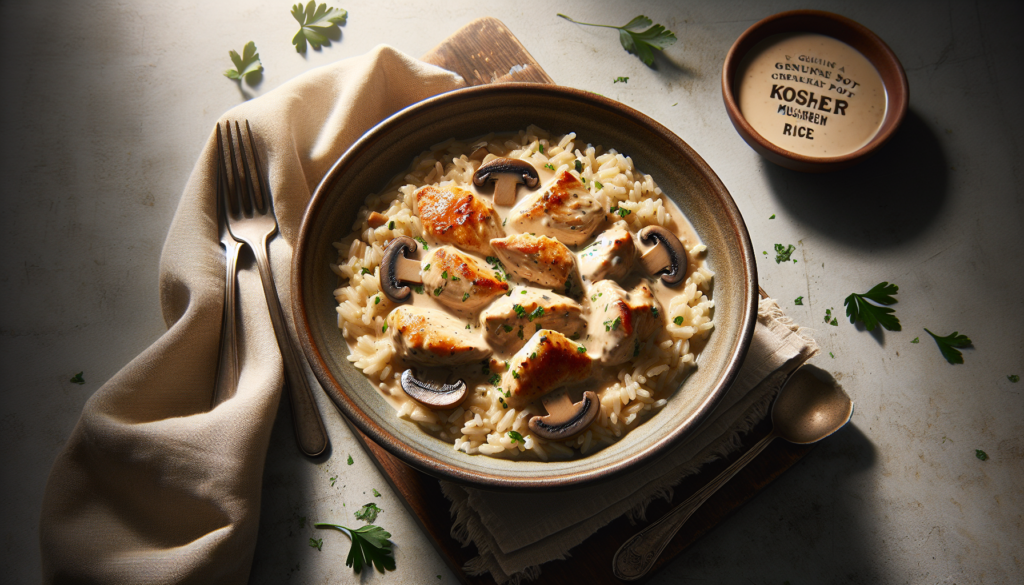 One Pot Creamy Chicken and Mushroom Rice (Kosher) - Jewish recipe