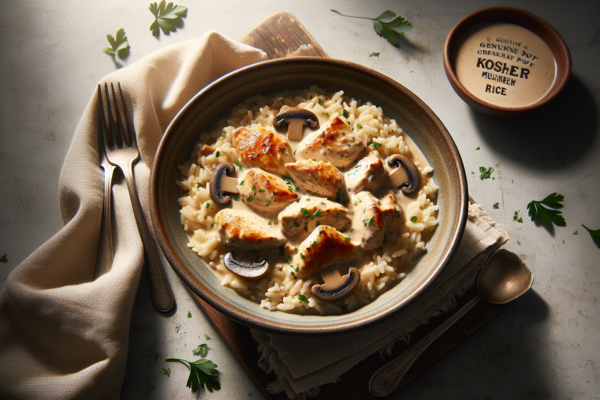 One Pot Creamy Chicken and Mushroom Rice (Kosher)