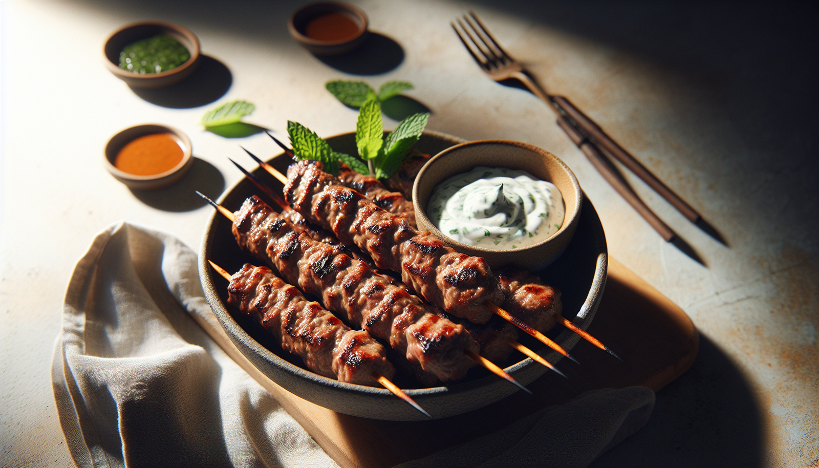 Perfect Grilled Lamb Kebabs With Mint Yogurt Sauce - Mediterranean recipe