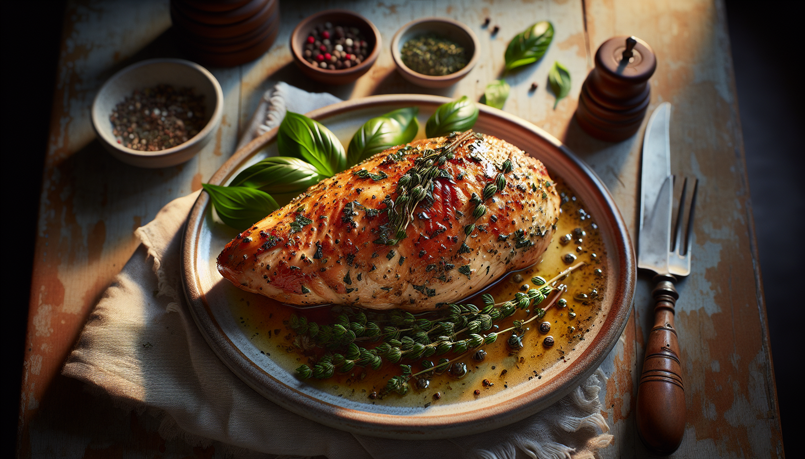Perfect Kosher Baked Chicken Breast with Herbs - American recipe