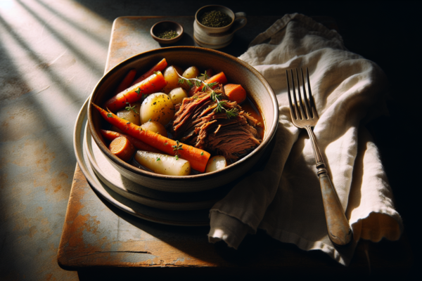 Slow Cooker Kosher Pot Roast with Root Vegetables