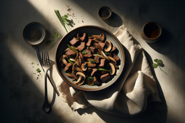 Classic Kosher Beef and Mushroom Stir Fry