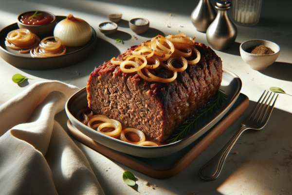 Classic Kosher Beef Meatloaf with Caramelized Onions
