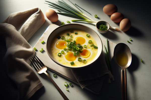 Classic Kosher Egg Drop Soup With Fresh Scallions