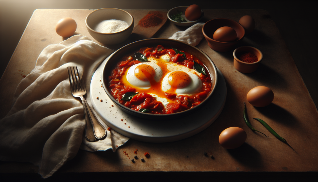 Classic Kosher Shakshuka With Poached Eggs And Spicy Tomato Sauce - Middle Eastern recipe
