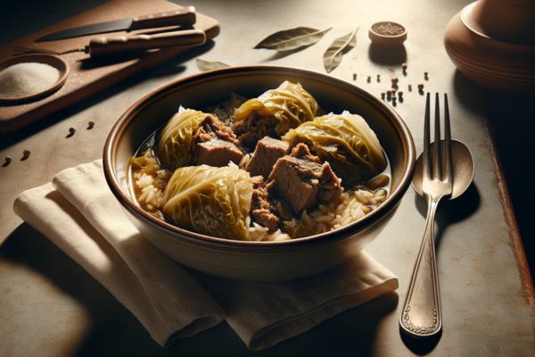 Classic Kosher Stuffed Cabbage Soup With Beef And Rice