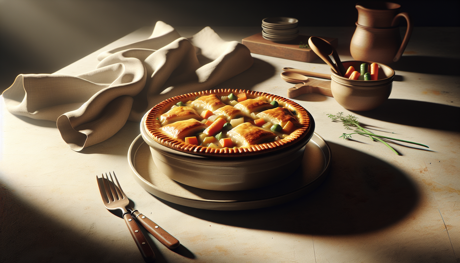 Classic Kosher Turkey and Vegetable Pot Pie - American recipe