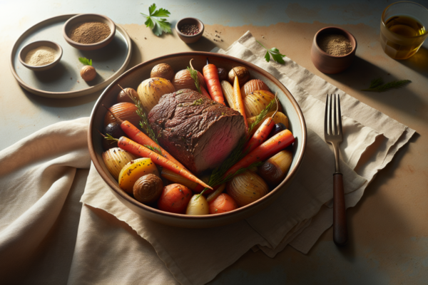 Classic Kosher Veal Roast With Root Vegetables