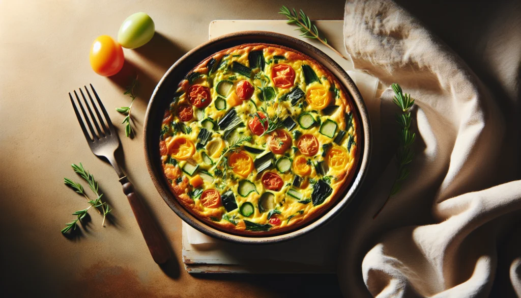 Classic Kosher Vegetable Cheese Frittata Perfect For Brunch - Jewish recipe