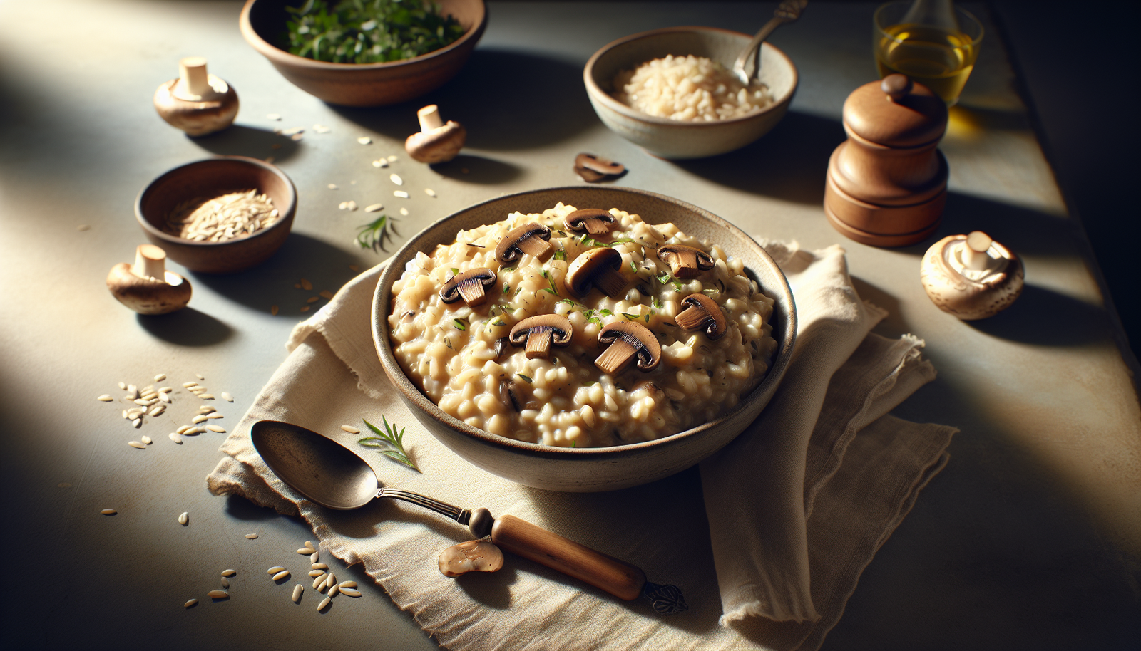 Creamy Dairy-Free Mushroom Barley Risotto - Italian-inspired recipe
