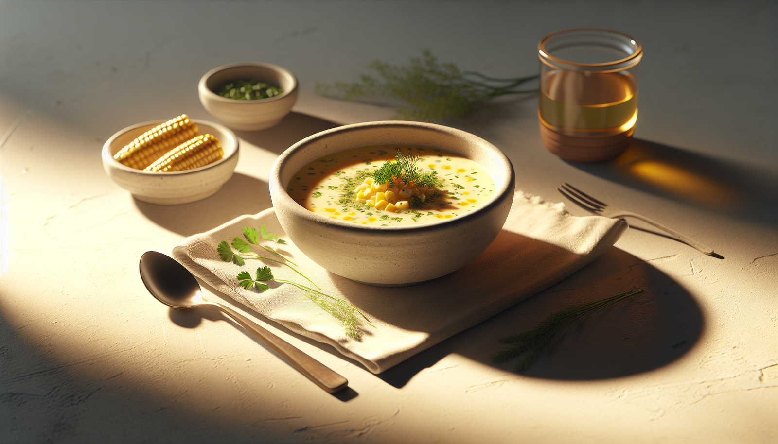 Creamy Kosher Corn Chowder with Fresh Herbs - American recipe