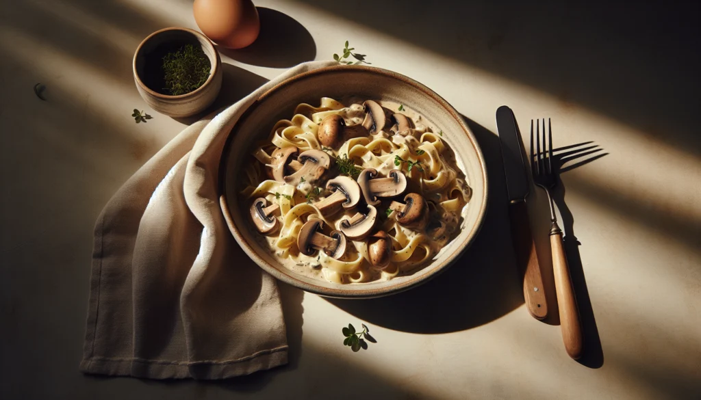 Creamy Kosher Mushroom Stroganoff With Egg Noodles - Eastern European recipe