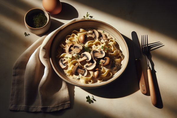 Creamy Kosher Mushroom Stroganoff With Egg Noodles