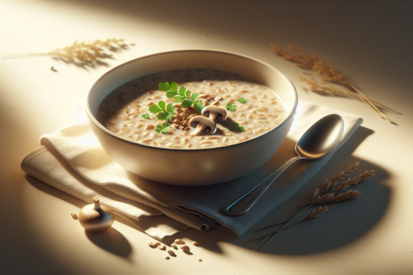 Creamy Mushroom Barley Soup Recipe (Kosher Vegetarian)