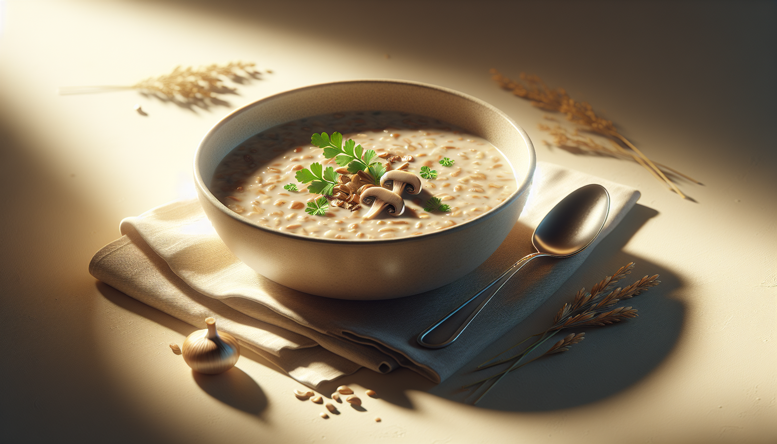 Creamy Mushroom Barley Soup Recipe (Kosher Vegetarian) - Jewish recipe