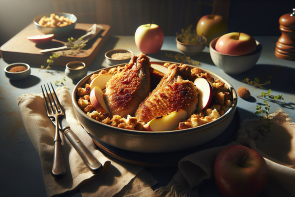 Crispy Baked Chicken Chops with Apple Stuffing