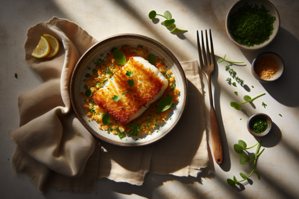 Crispy Baked Cod With Panko Crust and Fresh Herbs
