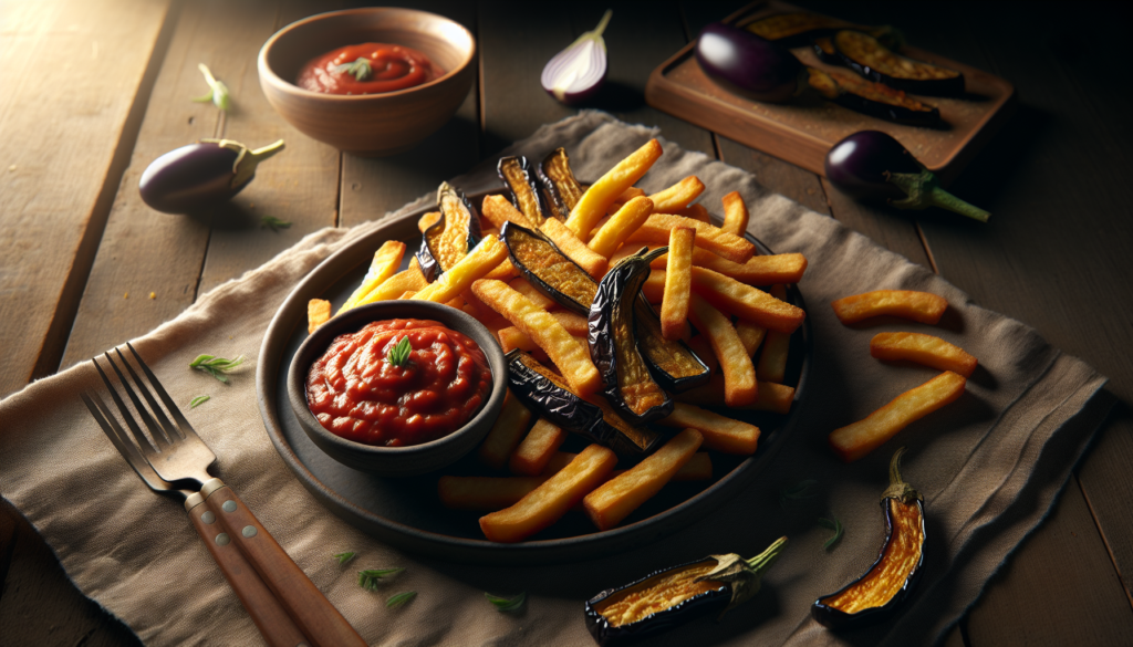 Crispy Baked Eggplant Fries With Marinara Dipping Sauce - Mediterranean recipe