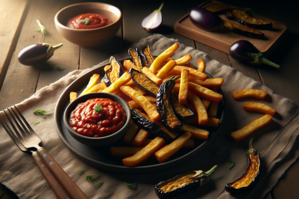 Crispy Baked Eggplant Fries With Marinara Dipping Sauce