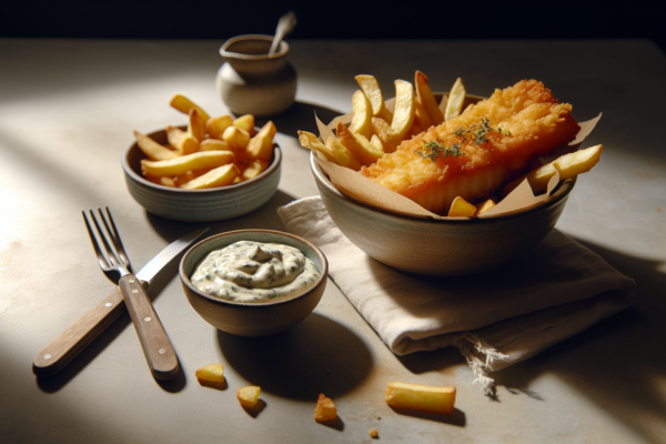 Crispy Baked Fish and Chips with Homemade Tartar Sauce
