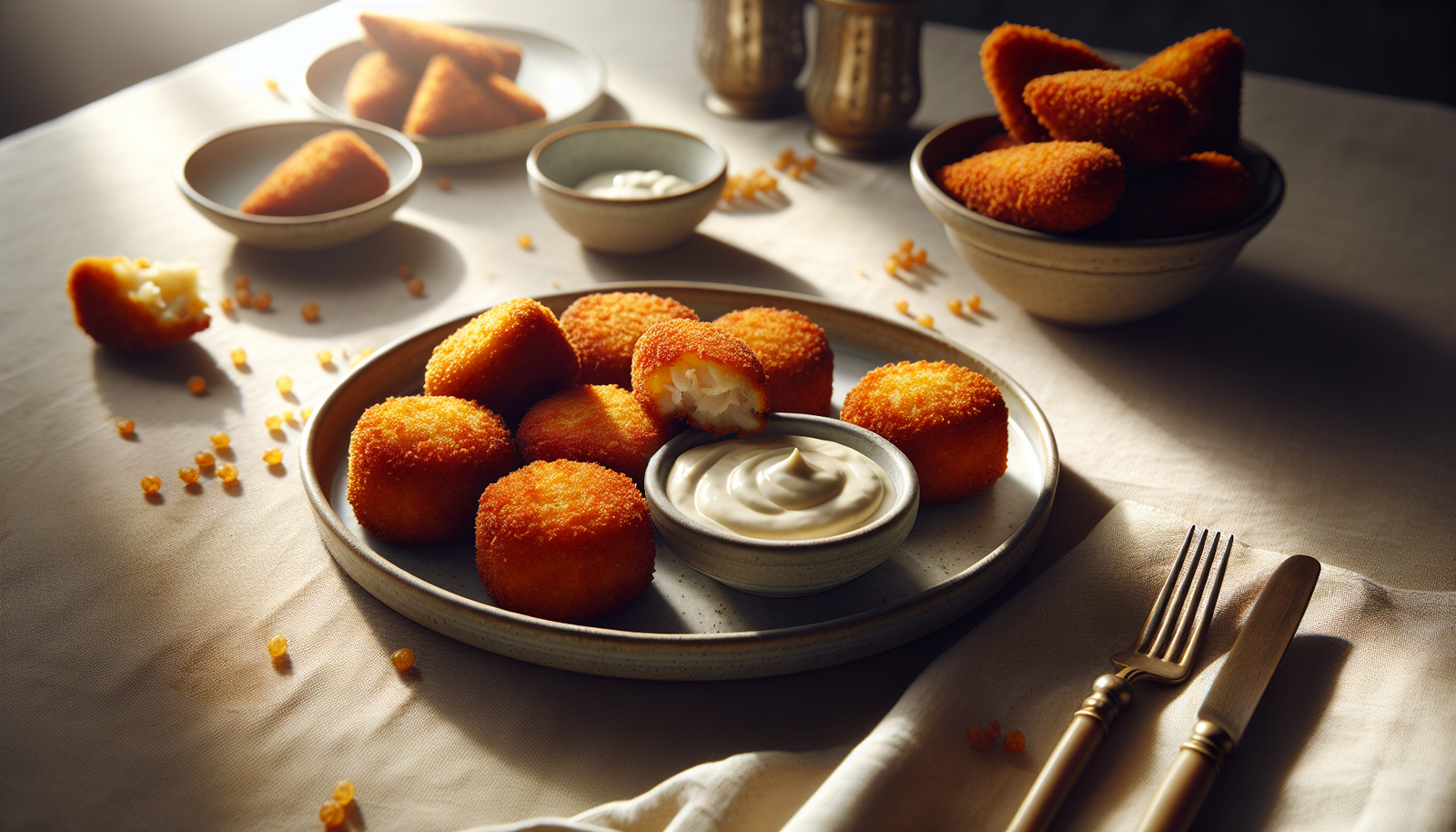 Crispy Baked Kosher Fish Croquettes With Tartar Sauce - Jewish recipe