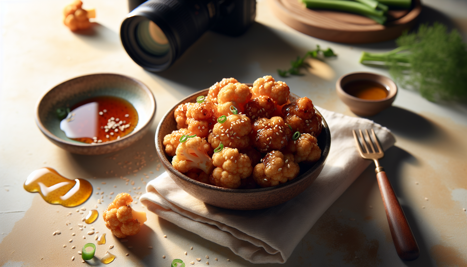 Crispy Honey Sesame Cauliflower Bites - Kosher Appetizer - Asian-Inspired recipe
